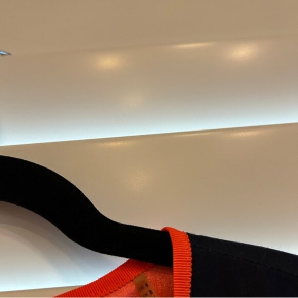 Tahari Floral Shift Dress Navy Orange Multi Size 4 - Picture 3 of 5